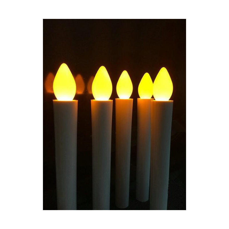 Ensemble De 6 Bougies Coniques Vacillantes Sans Flamme, Lumière Blanche  Chaude Courte De 7 Pouces, Deux