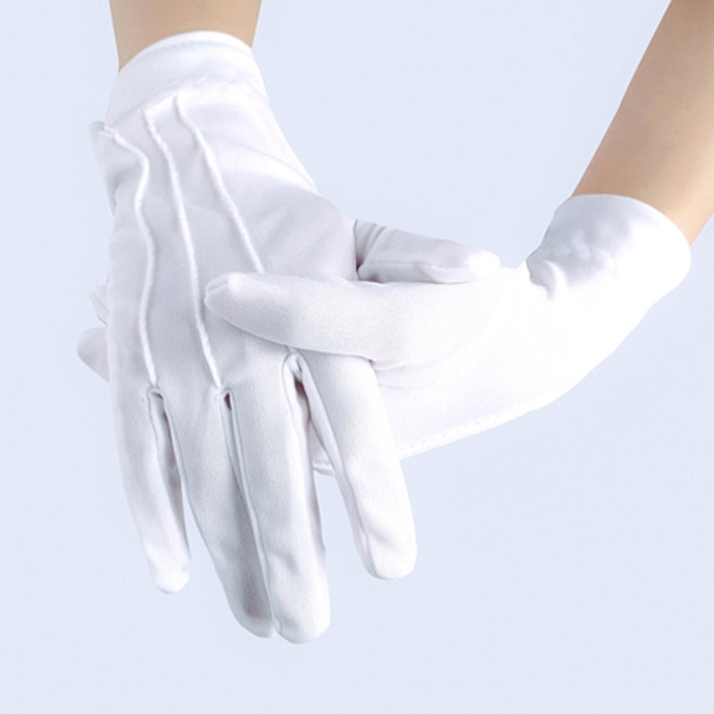 Petits gants blancs à 3 nervures en taille pour enfants