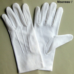 Gants blanc coton 3 baguettes de cérémonie gendarmerie 