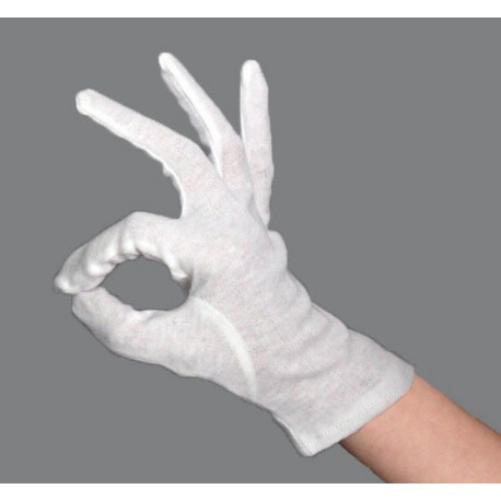 Gants blancs en 100 % coton fin - soin des mains fragiles