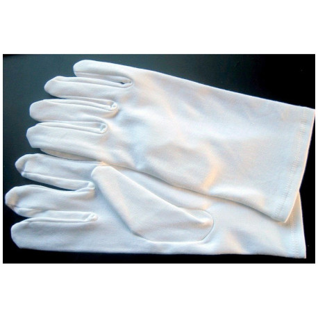 GANTS BLANCS simples 100% coton pour grandes mains d'homme DECLASSES