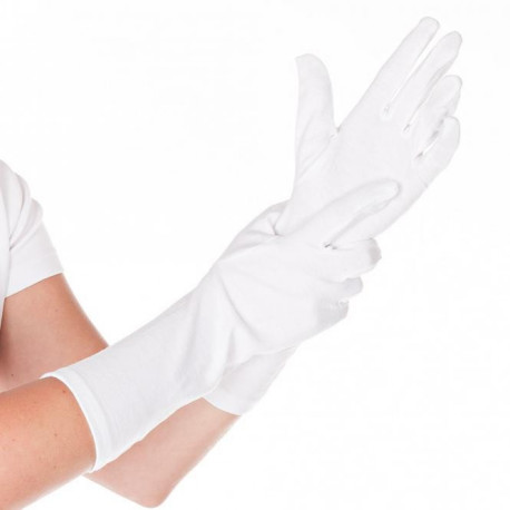 Gants blancs en 100 % coton fin - soin des mains fragiles