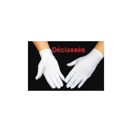 1 paire gants blancs lycra mat DECLASSE